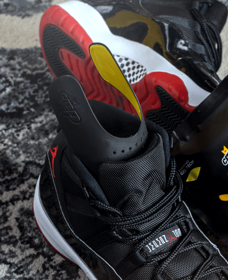 Sneaker guards placed inside sneakers, protecting against creases
