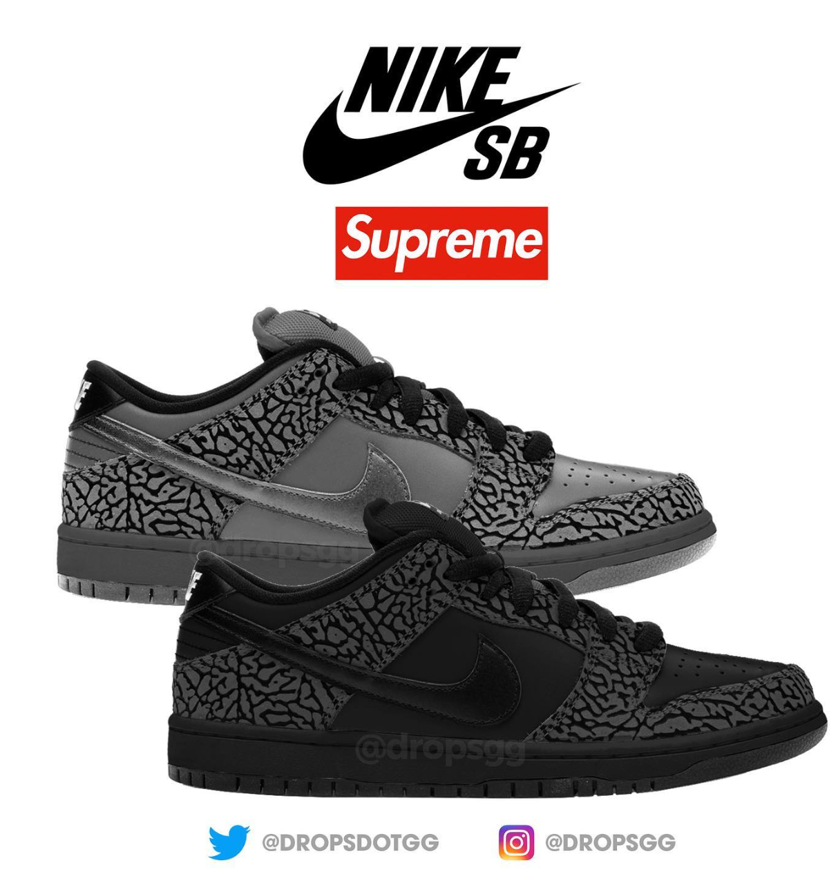 First look: Nike x Supreme SB Dunk Low ‘Cement’ pack rumoured for Wint ...