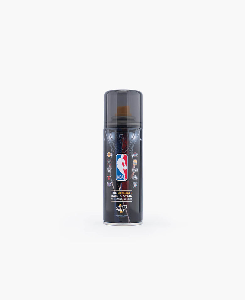 Bottle of Crep Protect rain and stain resistant shoe protective spray, ideal for protecting footwear.